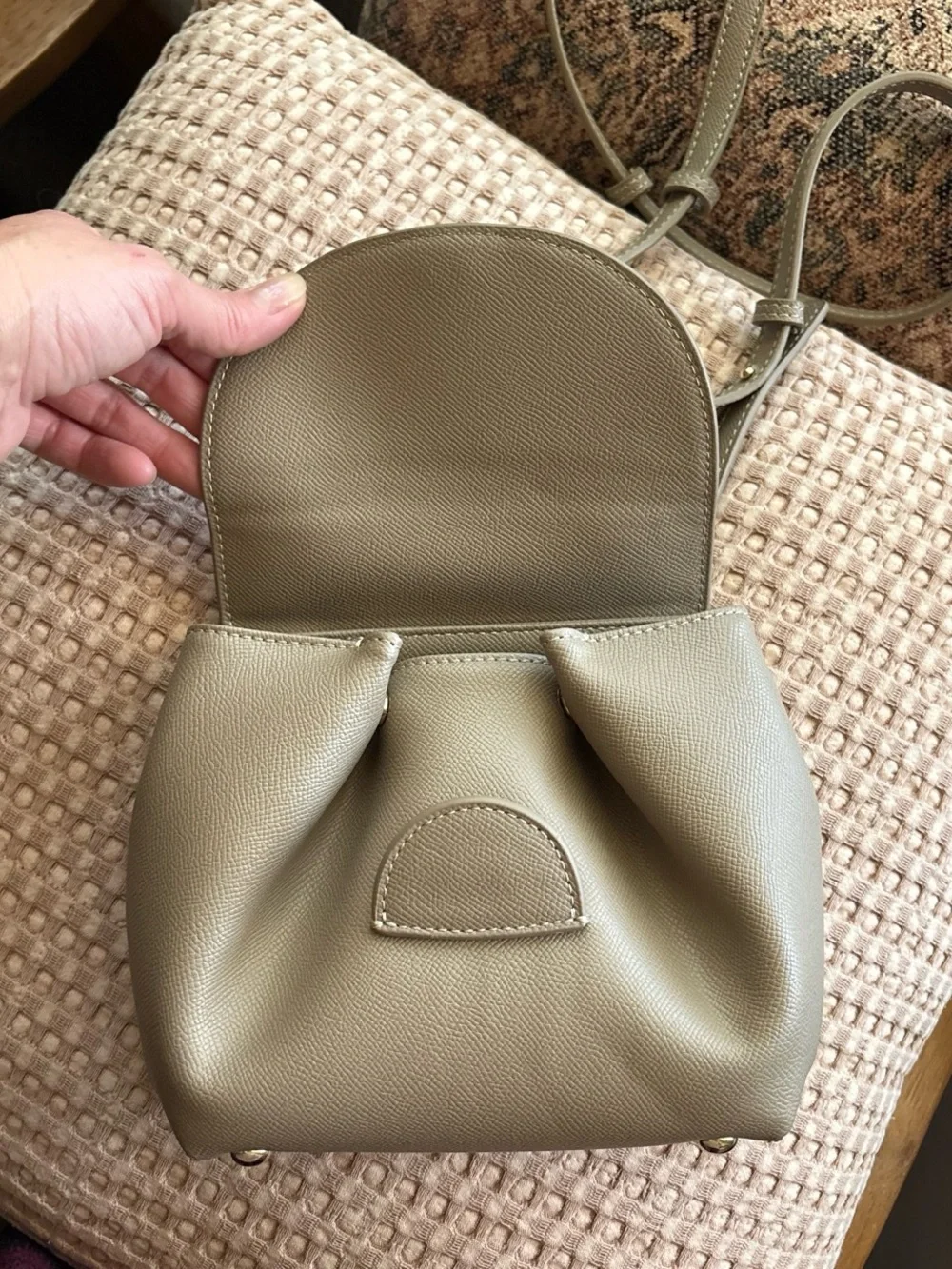 Structured Taupe Top-Handle Satchel for Women